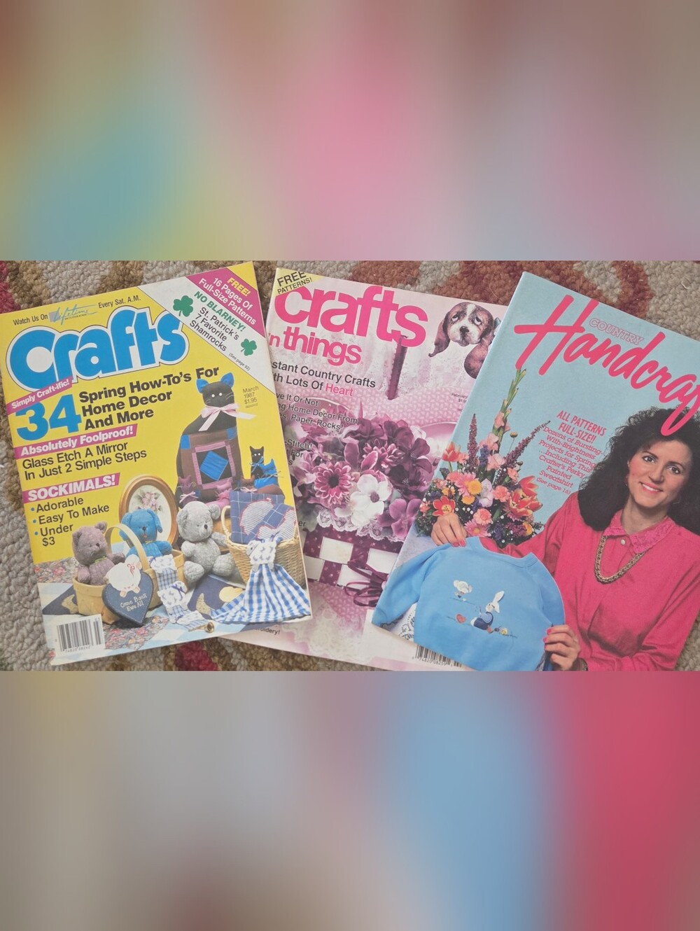 Vintage 80s Needlecraft  magazines set of 3 #crossstitch #Needlepoint #crochet #